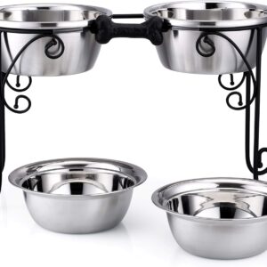 Cuencos elevados para perros 12" | BestVida soporte acero inoxidable