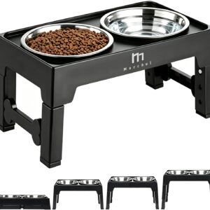 Comedero perro elevado ajustable 4 alturas + cuencos 1,2L
