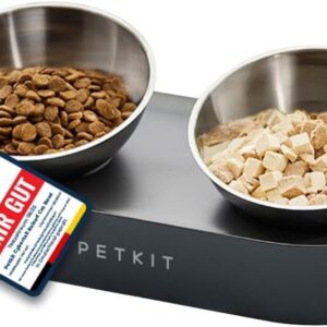 PETKIT CYBERTAIL - Cuenco elevado de acero para mascotas