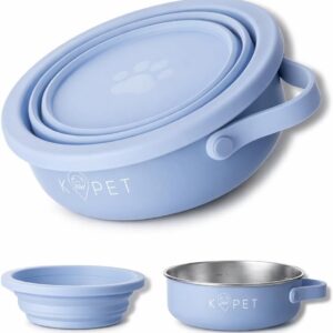 KPET® Comedero y Bebedero Plegable 2 en 1 para mascotas - 900 ml