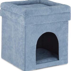 Casa para gato con taburete integrado 2 en 1 Relaxdays Gris
