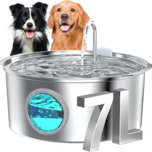 Fuente acero inoxidable 7L para gatos/perros GROOKPET