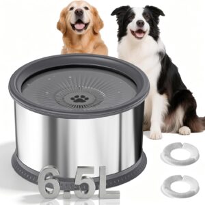 Bebedero 6.5L Perro Acero Inoxidable Antigoteo