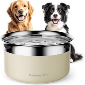 Cuenco antigoteo para perros 3,85L acero inoxidable blanco