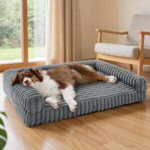 Cama ortopédica para perros Bedsure grande gris