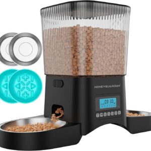HONEYGUARDIAN Comedero Gato Automático Doble 3.5L