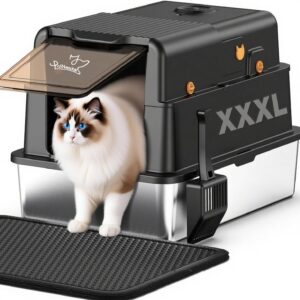 Arenero extra grande para gatos de acero inoxidable 120L