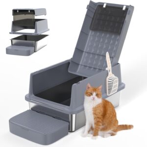 Arenero gato Rywell XXL acero inoxidable 3 en 1