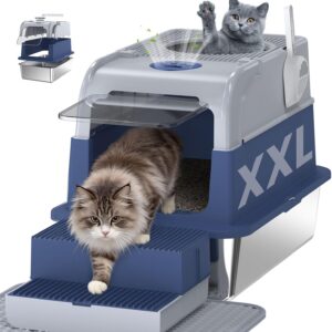 Arenero XXL acero inoxidable para gatos Cityflee con tapa