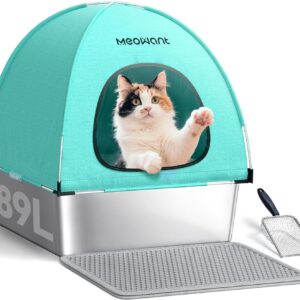 Arenero gatos MeoWant grande acero inoxidable verde