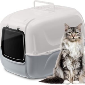 Ferplast Arenero Cubierto XXL para Gatos (Gris, L67xA49xA47 cm)