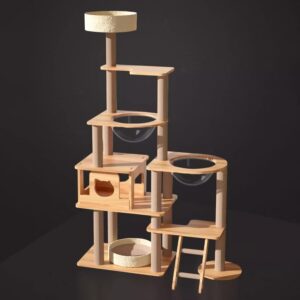 Gran árbol para gatos de madera | Ideal para varias mascotas