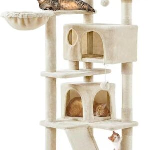 Árbol para gatos de 145 cm con casas y hamaca