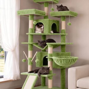 Torre XL para gatos Hey-Brother: 71" con 3 perchas y rascador