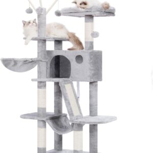 Hey-Brother MPJ019-SW - Rascador y árbol para gatos 135 cm