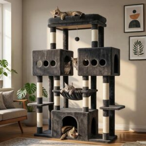 Rascador para gatos Hey-brother 144 cm, ideal para Maine Coon