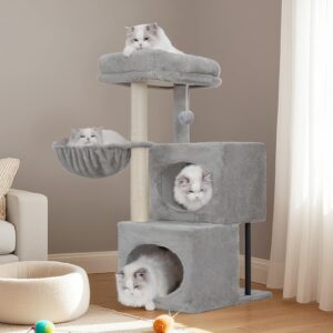 Heybly Árbol Rascador para Gatos HCT201SW - 92 cm, gris claro