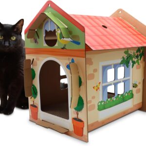 Rascador Casita Villa Color para gatos Croci