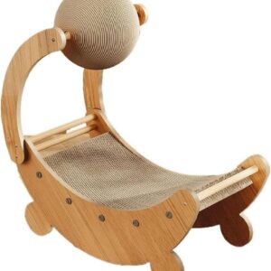 Rascador vertical para gatos con sisal y pelota | Ideal para arañar