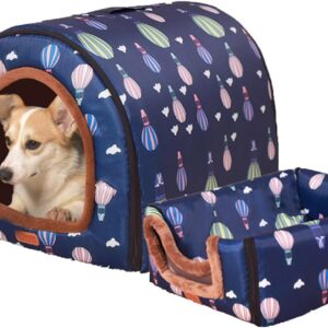 Casa 2 en 1 Xpnit para perro XXL, iglú suave y lavable