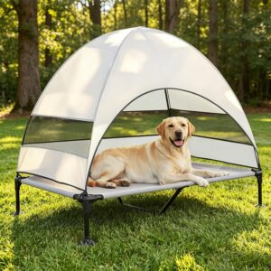 Snagle Paw Tumbona para perros con techo y sombra extra