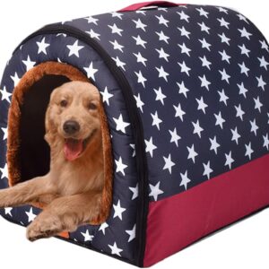 Cama 2 en 1 para perro XXL con techo, impermeable y lavable