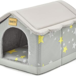 Jiupety Cama Cálida para Perros Grandes, Gris, 2XL