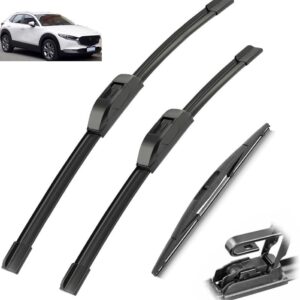 Juego de escobillas limpiaparabrisas delanteras y traseras compatible con Mazda CX-30 CX30 2019-2023 cepillos for ventana de parabrisas 26"16"14"