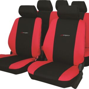 Carfactory Daytona - Juego de fundas para asientos (9pzs) rojo