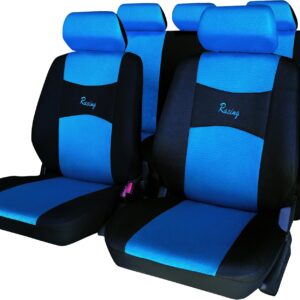 Carfactory Juego Fundas Asientos Coche IMOLA Azul 9pz