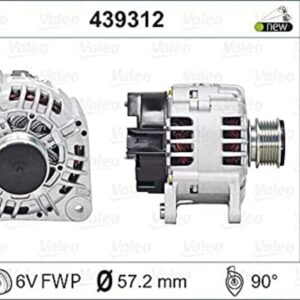 Alternador Valeo 120A 6 estrías - 57,2 mm - Rotación horaria