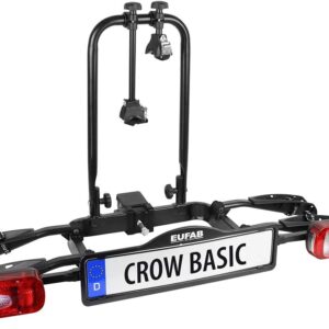EUFAB 11569 Crow Basic - Portabicicletas para 2 bicis eléctricas