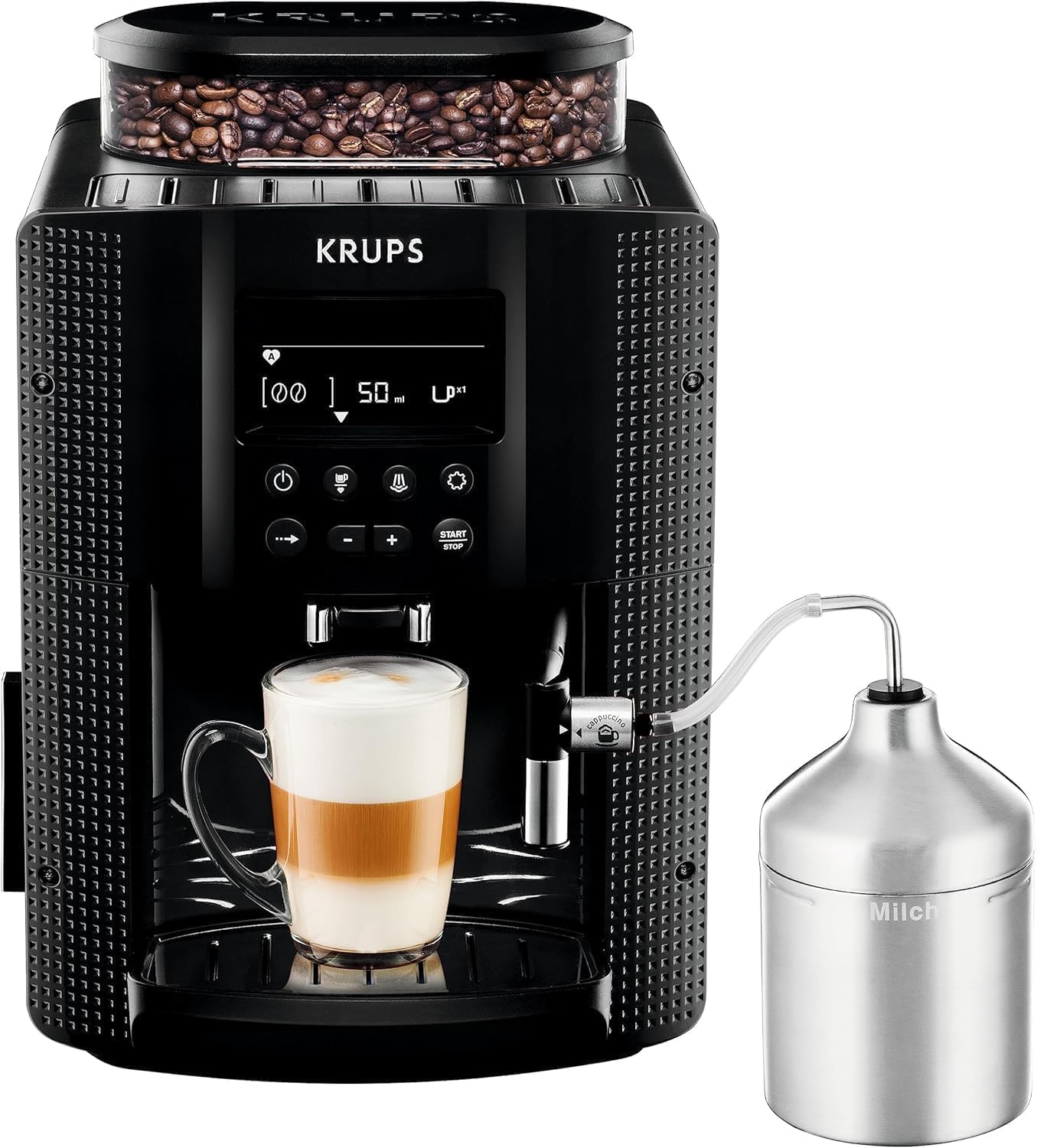 Krups Essential EA8160: Cafetera superautomática negra