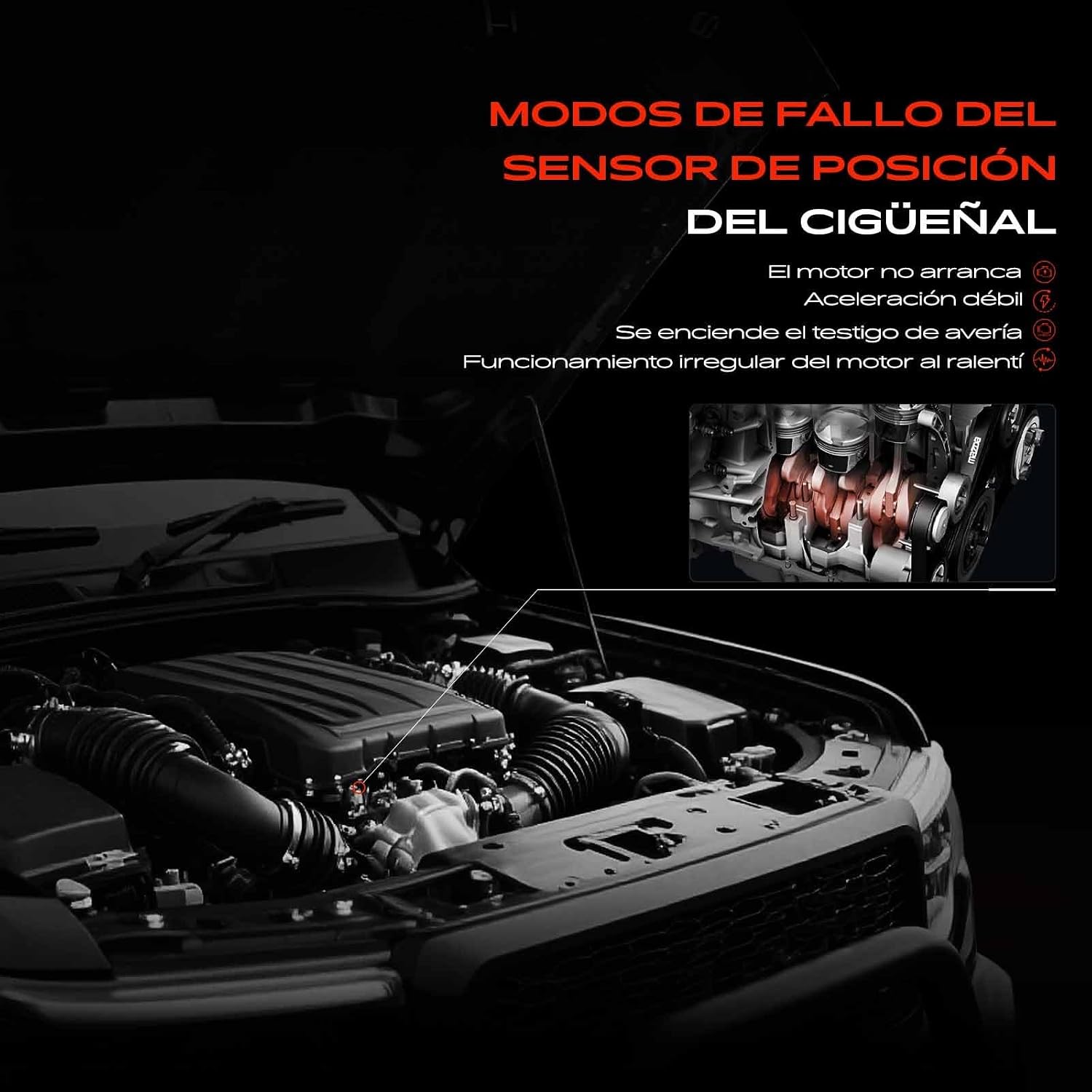 Sensor cigüeñal Frankberg 036906433E para VW Seat Skoda - Imagen 8