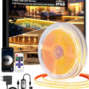 Tira LED COB IP68 30M (2x15M) 2700K 24V con APP