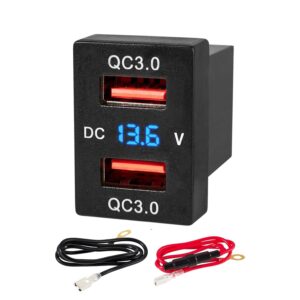 Cargador USB dual Anina para Toyota con voltímetro LED