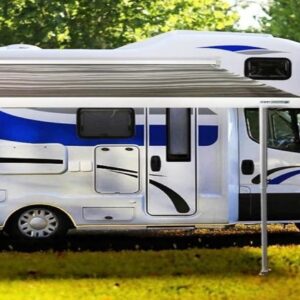 Toldo retráctil modular manual blanco 10x7 pies FJISI