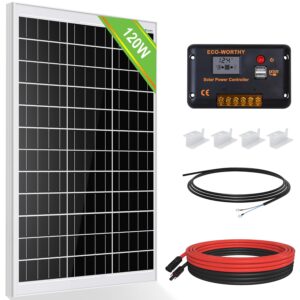 Kit solar 120W 12V para autocaravana, barco y camping