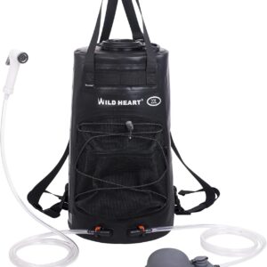 Ducha portátil WILD HEART 22L con bomba solar y boquilla