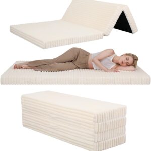 MeMoreCool Colchón plegable doble 190x120 cm beige