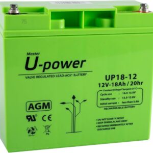 Batería AGM 12V 18Ah U-Power – Sellada y sin mantenimiento