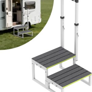 Escalón doble cara para caravana 26-38" con pasamanos - Depsunny