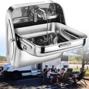 Lavabo plegable de pared para caravana y barco