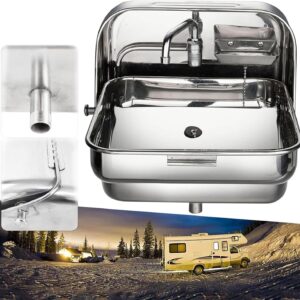 Lavabo plegable de acero inoxidable para caravana