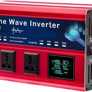 Inversor 72V a 220V 5500W Onda Pura 5 Salidas LCD