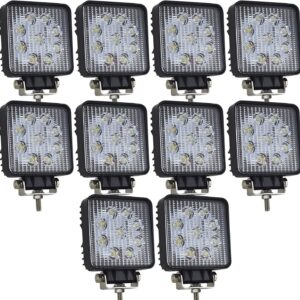Luz LED cuadrada 27W para vehículo con reflector IP67