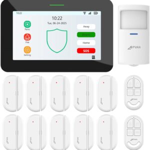 CPVAN Alarma Hogar GSM+WiFi 7" 110dB Sin Contrato 14 Piezas