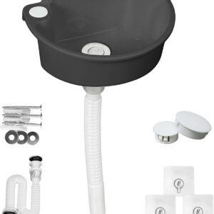 Fregadero camping negro PP 7L con desagüe
