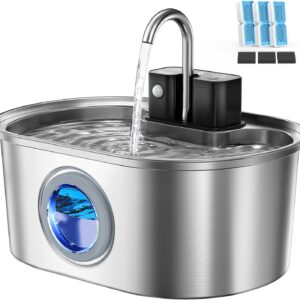 Fuente agua inalámbrica gatos 3,2L acero inoxidable