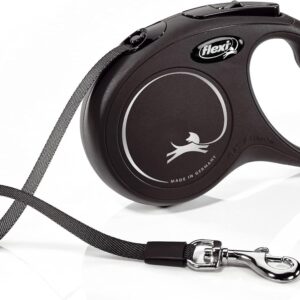 Flexi® Classic S Cinta 5 m negro, correa extensible para perros hasta 15 kg